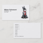 Miniatur Schnauzer Neck Tie Pet Business Cards Visitenkarte (Vorne/Hinten)