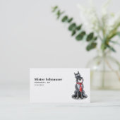 Miniatur Schnauzer Neck Tie Pet Business Cards Visitenkarte (Stehend Vorderseite)