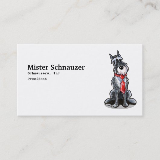 Miniatur Schnauzer Neck Tie Pet Business Cards Visitenkarte (Vorderseite)