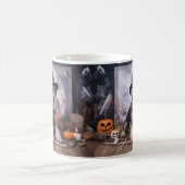 Miniatur Schnauzer Pumpkins Halloween Beängstigend Kaffeetasse (Mittel)