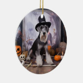 Miniatur Schnauzer Pumpkins Halloween Beängstigend Keramik Ornament (Rechts)