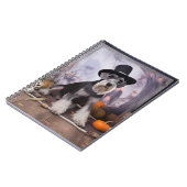 Miniatur Schnauzer Pumpkins Halloween Beängstigend Notizblock (Linke Seite)