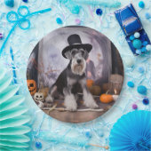 Miniatur Schnauzer Pumpkins Halloween Beängstigend Pappteller (Party)