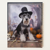 Miniatur Schnauzer Pumpkins Halloween Beängstigend Planer (Rückseite)