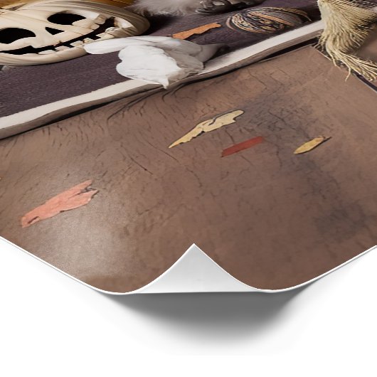 Miniatur Schnauzer Pumpkins Halloween Beängstigend Poster (Ecke)