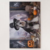 Miniatur Schnauzer Pumpkins Halloween Beängstigend Puzzle (Vertikal)