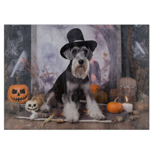 Miniatur Schnauzer Pumpkins Halloween Beängstigend Schneidebrett