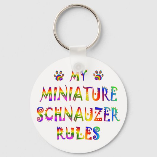 Miniatur Schnauzer Regeln Spaß Schlüsselanhänger (Vorderseite)
