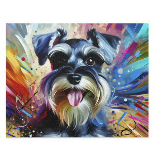Miniatur Schnauzer Salz Pfeffer Hund Acryldruck Puzzle