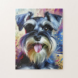 Miniatur Schnauzer Salz Pfeffer Hund Acryldruck Puzzle