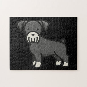 Miniatur Schnauzer Salz und Pfeffer Cartoon Puzzle