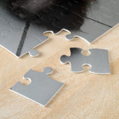 Miniatur Schnauzer Schwarz und Silber Sitzen Puzzle (Seite)