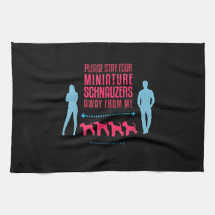 Miniatur-Schnauzer-Sozialer DistanzführerT-Shirt Geschirrtuch