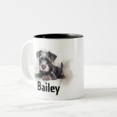 Miniatur Schnauzer Wasserfarbe Tasse (Vorderseite Links)