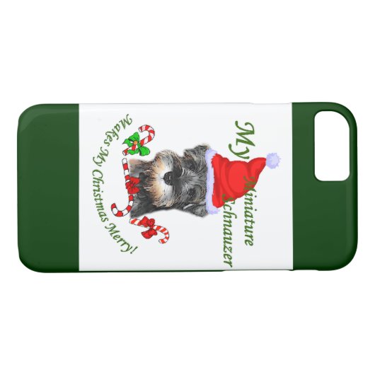 Miniatur Schnauzer Weihnachten Case-Mate iPhone Hülle (Rückseite (Horizontal))