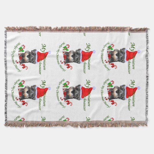 Miniatur Schnauzer Weihnachten Decke (Vorderseite)
