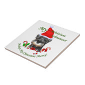 Miniatur Schnauzer Weihnachten Fliese (Seite)
