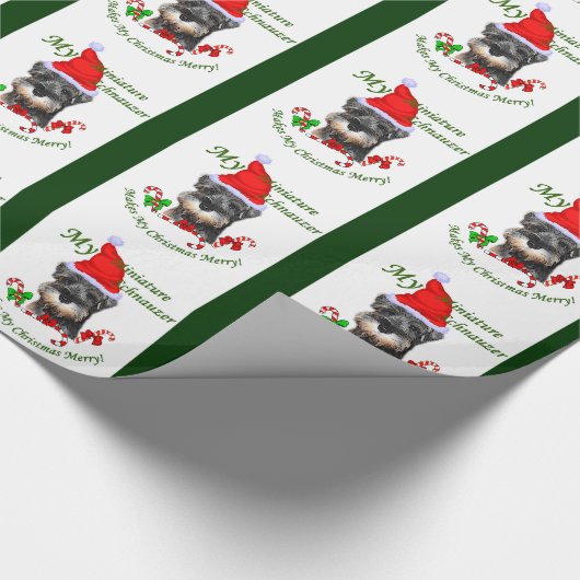 Miniatur Schnauzer Weihnachten Geschenkpapier (Ecke)