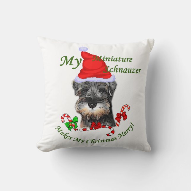 Miniatur Schnauzer Weihnachten Kissen (Vorderseite)
