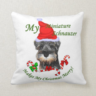 Miniatur Schnauzer Weihnachten Kissen