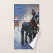 Miniatur Schnauzer Weihnachtsfeiertage Badhandtuch Set (Handtuch)