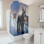 Miniatur Schnauzer Weihnachtsfeiertage Duschvorhang (Beispiel)