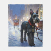 Miniatur Schnauzer Weihnachtsfeiertage Fleecedecke (Vorderseite)