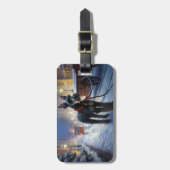 Miniatur Schnauzer Weihnachtsfeiertage Gepäckanhänger (Vorderseite vertikal)