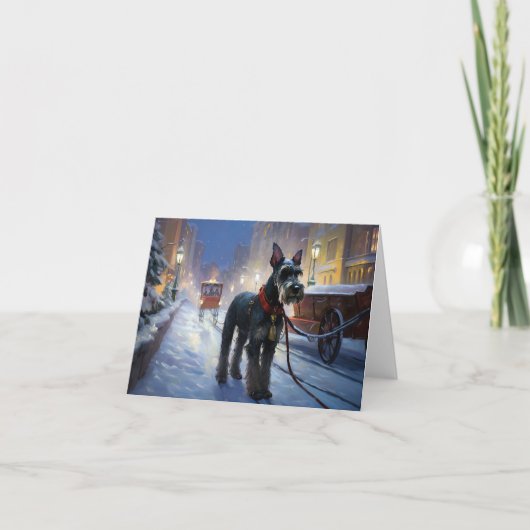 Miniatur Schnauzer Weihnachtsfeiertage Karte (Vorderseite)