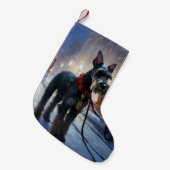 Miniatur Schnauzer Weihnachtsfeiertage Kleiner Weihnachtsstrumpf (Vorderansicht (hängend))