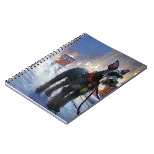 Miniatur Schnauzer Weihnachtsfeiertage Notizblock (Linke Seite)