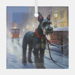 Miniatur Schnauzer Weihnachtsfeiertage Ornament Aus Glas