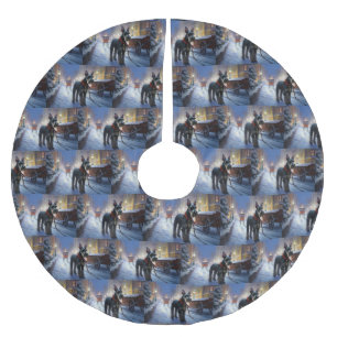 Miniatur Schnauzer Weihnachtsfeiertage Polyester Weihnachtsbaumdecke