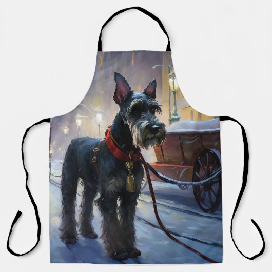 Miniatur Schnauzer Weihnachtsfeiertage Schürze (Vorderseite)