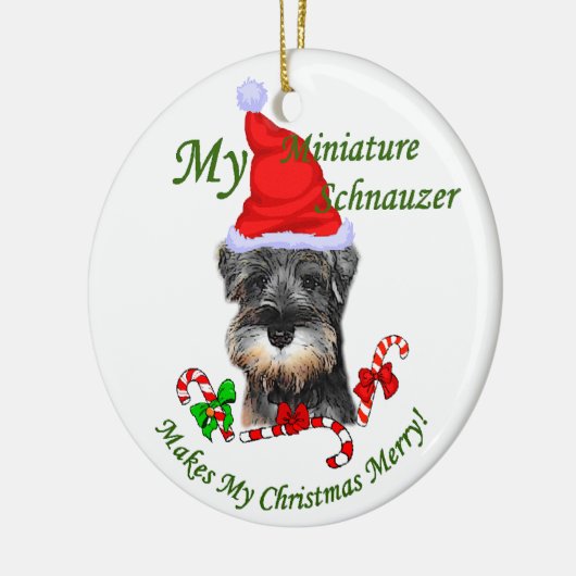 Miniatur Schnauzer Weihnachtsgeschenke Ornament (Links)