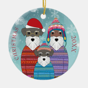 Miniatur Schnauzer Weihnachtslieder Keramik Ornament