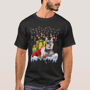 Miniatur Schnauzer Weihnachtsmannmütze Weihnachtsl T-Shirt