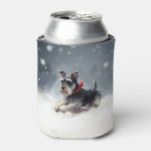 Miniatur Schnauzer Weihnachtsschnee Winter Dosenkühler (Kanne Vorderseite)
