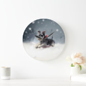 Miniatur Schnauzer Weihnachtsschnee Winter Große Wanduhr (Zuhause)