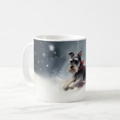Miniatur Schnauzer Weihnachtsschnee Winter Kaffeetasse (Vorderseite Links)