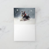 Miniatur Schnauzer Weihnachtsschnee Winter Karte (Innenseite)