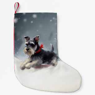 Miniatur Schnauzer Weihnachtsschnee Winter Kleiner Weihnachtsstrumpf