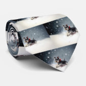 Miniatur Schnauzer Weihnachtsschnee Winter Krawatte (Gerollt)