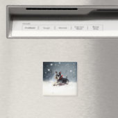 Miniatur Schnauzer Weihnachtsschnee Winter Magnet (In Situ (Geschirrspüler))