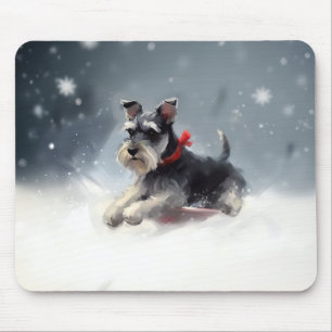 Miniatur Schnauzer Weihnachtsschnee Winter Mousepad