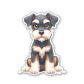 Miniatur Schnauzer Welpe (1) Aufkleber (Vorderseite)