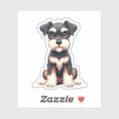 Miniatur Schnauzer Welpe (1) Aufkleber (Blatt)