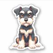 Miniatur Schnauzer Welpe (1) Aufkleber (Vorderseite)