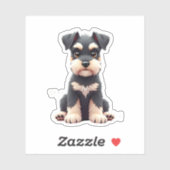 Miniatur Schnauzer Welpe (2) Aufkleber (Blatt)