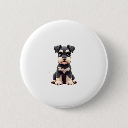 Miniatur Schnauzer Welpe (2) Button (Vorderseite)